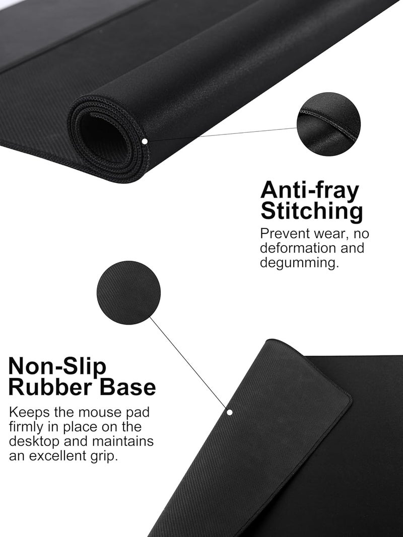 TopMade Mouse Pad with 15W Fast Wireless Charging, 35.43"x15.75" XXXL Large Gaming Waterproof Desk Pad with Ultra-Smooth Surface, Non-Slip Base, Classic Black Computer Desk Mat for MacBook, PC, Laptop - Image 5